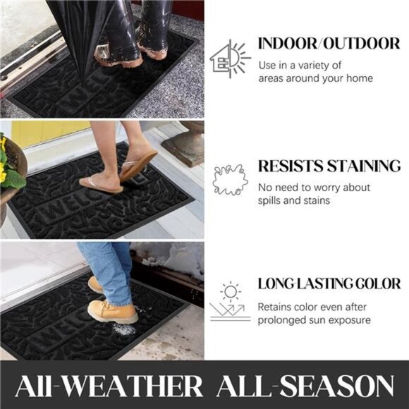 Welcome Front Door Mat Outdoor, Heavy Duty Non Slip Doormats, Rubber Backing - Picture 4 of 7